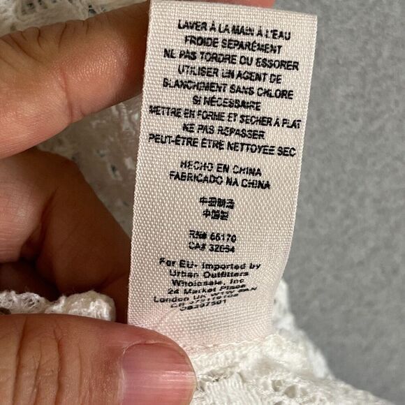 Free People Holy Mountain Mini Floral Crochet Dress M White Cottagecore Coquette - Picture 10 of 12